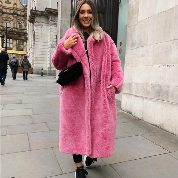 dark pink teddy coat